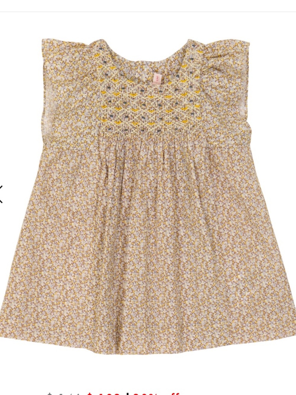 Baby Cadelili smocked cotton dress
